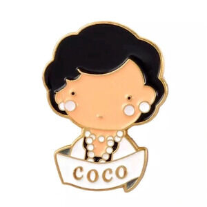 Coco Chanel Enameled Pin NEW